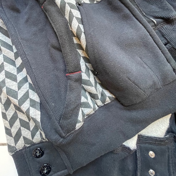 HELLZ BELLZ Punk Rocker Biker Zip Up NYC Double Hoodie Chevron Joan Jett HLZBLZ - Picture 11 of 14